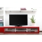 Meuble TV design lumineux 1.89 m blanc et rouge laqu&eacute; SYMBIOSIS