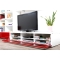 Meuble TV design lumineux 1.89 m blanc et rouge laqu&eacute; SYMBIOSIS