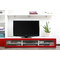 Meuble TV design lumineux 1.89 m blanc et rouge laqu&eacute; SYMBIOSIS