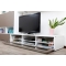 Meuble TV design lumineux 1.89 m blanc et taupe SYMBIOSIS