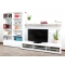Meuble TV design lumineux 1.89 m blanc laqu&eacute; SYMBIOSIS