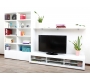 Meuble TV design lumineux 1.89 m blanc laqu&eacute; SYMBIOSIS