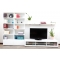 Meuble TV design lumineux 1.89 m blanc laqu&eacute; SYMBIOSIS