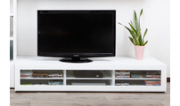 Meuble TV design lumineux 1.89 m blanc laqu&eacute; SYMBIOSIS