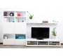 Meuble TV design lumineux 1.89 m blanc SYMBIOSIS