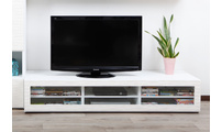 Meuble TV design lumineux 1.89 m blanc SYMBIOSIS