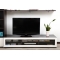Meuble TV design lumineux 1.89 m chocolat et blanc SYMBIOSIS