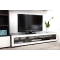 Meuble TV design lumineux 1.89 m chocolat et blanc SYMBIOSIS