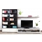 Meuble TV design lumineux 1.89 m chocolat et blanc SYMBIOSIS