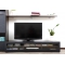 Meuble TV design lumineux 1.89 m chocolat et noir SYMBIOSIS