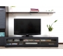 Meuble TV design lumineux 1.89 m chocolat et noir SYMBIOSIS