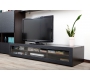 Meuble TV design lumineux 1.89 m chocolat et noir SYMBIOSIS