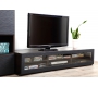 Meuble TV design lumineux 1.89 m chocolat et noir SYMBIOSIS