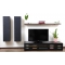 Meuble TV design lumineux 1.89 m chocolat et noir SYMBIOSIS