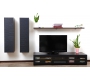 Meuble TV design lumineux 1.89 m chocolat et noir SYMBIOSIS