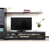 Meuble TV design lumineux 1.89 m chocolat et noir SYMBIOSIS