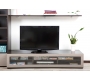 Meuble TV design lumineux 1.89 m chocolat et taupe SYMBIOSIS