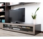Meuble TV design lumineux 1.89 m chocolat et taupe SYMBIOSIS