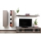 Meuble TV design lumineux 1.89 m chocolat et taupe SYMBIOSIS