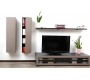 Meuble TV design lumineux 1.89 m chocolat et taupe SYMBIOSIS