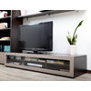 Meuble TV design lumineux 1.89 m chocolat et taupe SYMBIOSIS