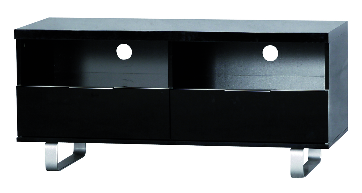 Meuble tv design noir  2 casiers et 2 tiroirs LEA