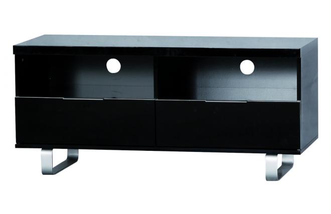 Meuble tv design noir  2 casiers et 2 tiroirs LEA