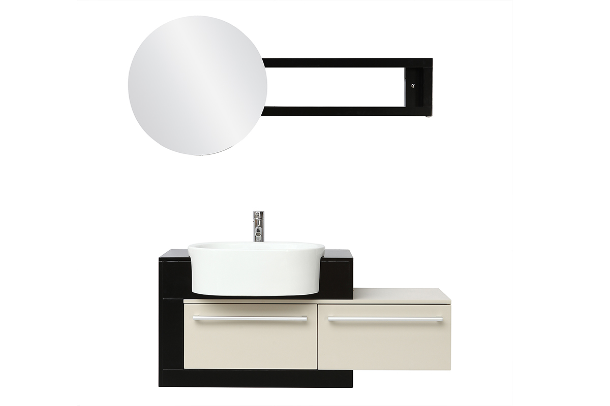 Meubles de salle de bain : vasque, meuble sous vasque et miroir MARLO