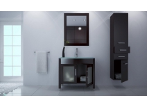 Meubles de salle de bain : vasque, meuble sous vasque miroir et placard haut MILLO