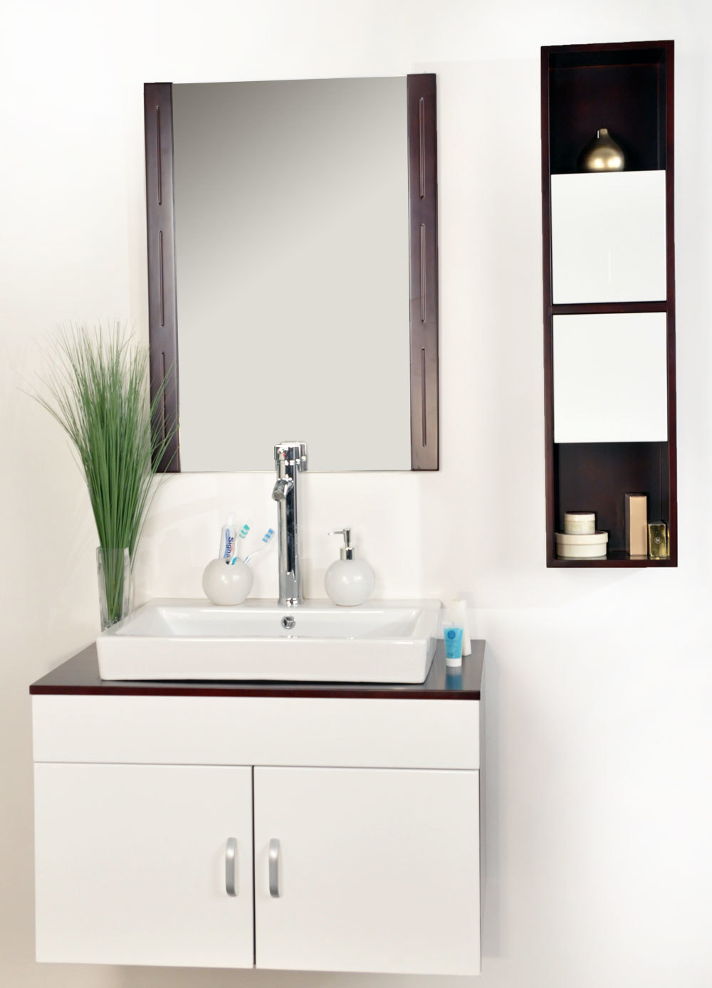 SOLDES Meubles de salle de bains Adelaide : vasque, meuble sous vasque et miroir