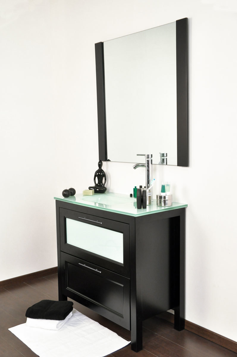 Meubles de salle de bains Gladstone : vasque, meuble sous vasque et miroir