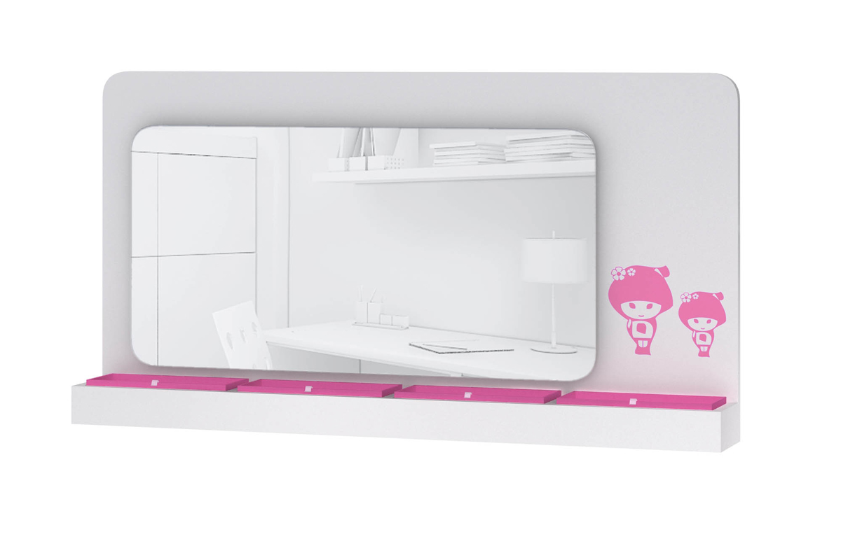 Miroir enfant rose et blanc MARCHANDE