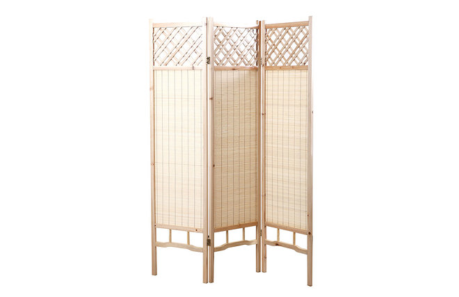 Paravent japonais en sapin et bambou NEW NIHA