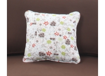 Petit coussin 40x40 coton fleuri anis