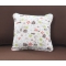 Petit coussin 40x40 coton fleuri anis