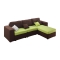 Petit coussin 40x40 coton fleuri anis