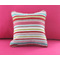 Petit coussin 40x40 coton ray&eacute; anis et rose