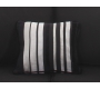 Petit coussin velours ray&eacute; noir et argent 40x40
