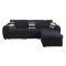 Petit coussin velours ray&eacute; noir et argent 40x40