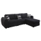 Petit coussin velours ray&eacute; noir et argent 40x40