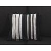 Petit coussin velours ray&eacute; noir et argent 40x40