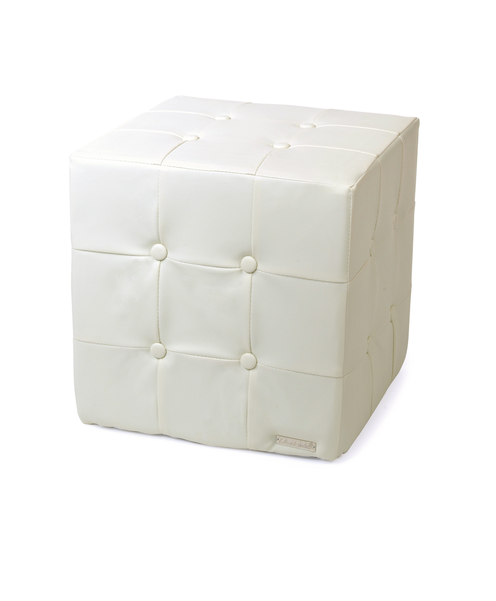 Pouf carr&eacute; blanc ANGELO image 1