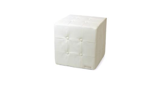 Pouf carr&eacute; blanc ANGELO image 1