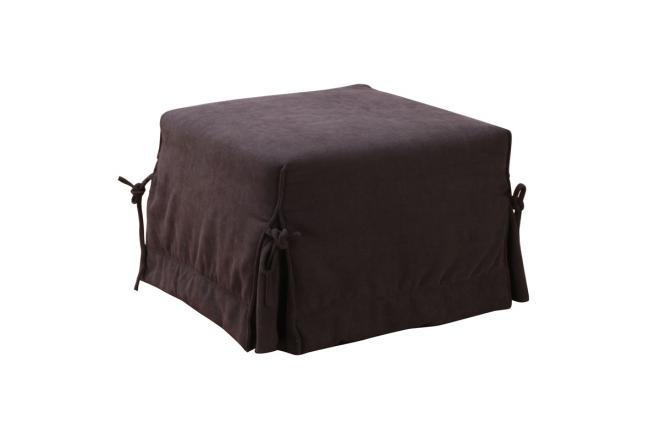 Pouf convertible chocolat microfibre Diego