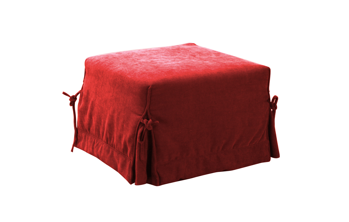 Pouf convertible microfibre rouge DIEGO