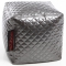Pouf design carr&eacute; argent CUBAG TREND