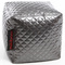 Pouf design carr&eacute; argent CUBAG TREND