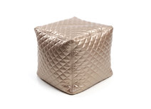 Pouf design carr&eacute; dor&eacute; CUBAG TREND