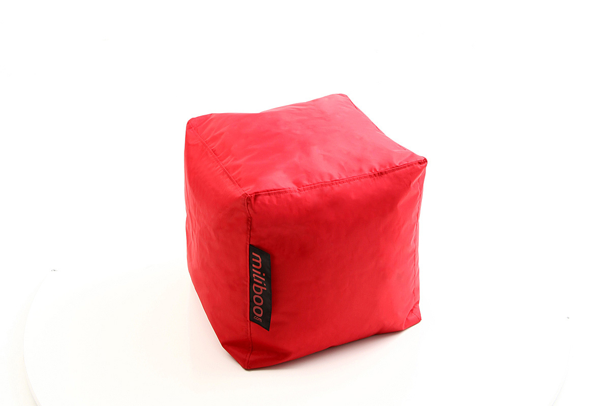Pouf design carr&eacute; rouge CUBAG 