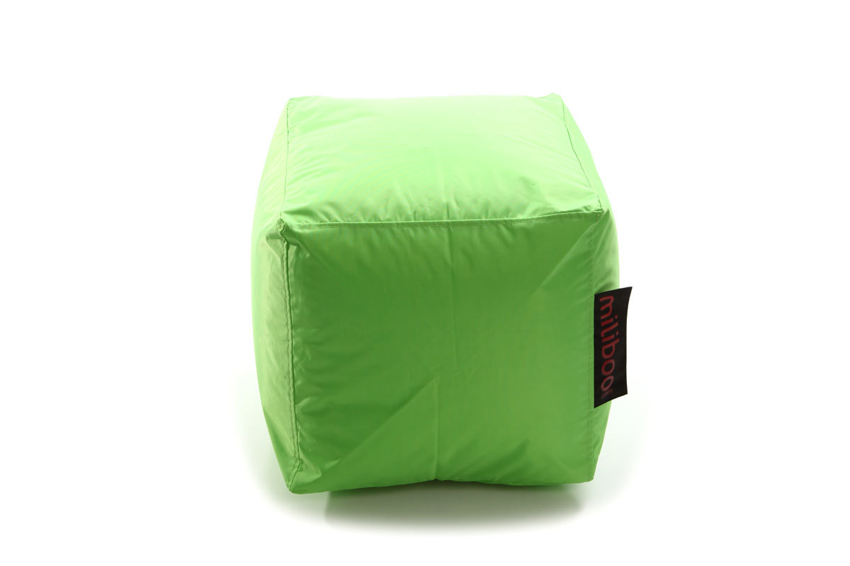 Pouf design carr&eacute; vert anis CUBAG  